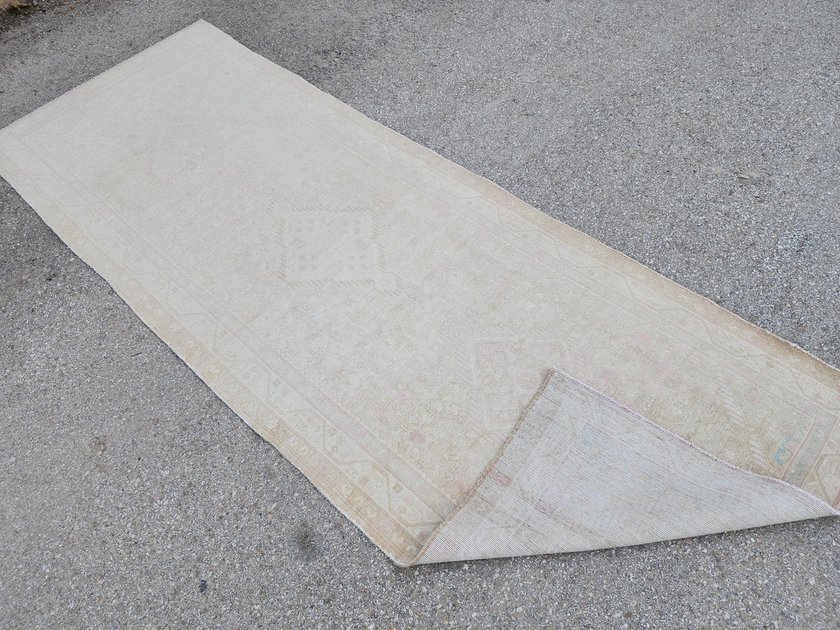 3x10 Vintage Turkish Wool Runner Rug, Hand-Knotted Hallway & Entryway Rug