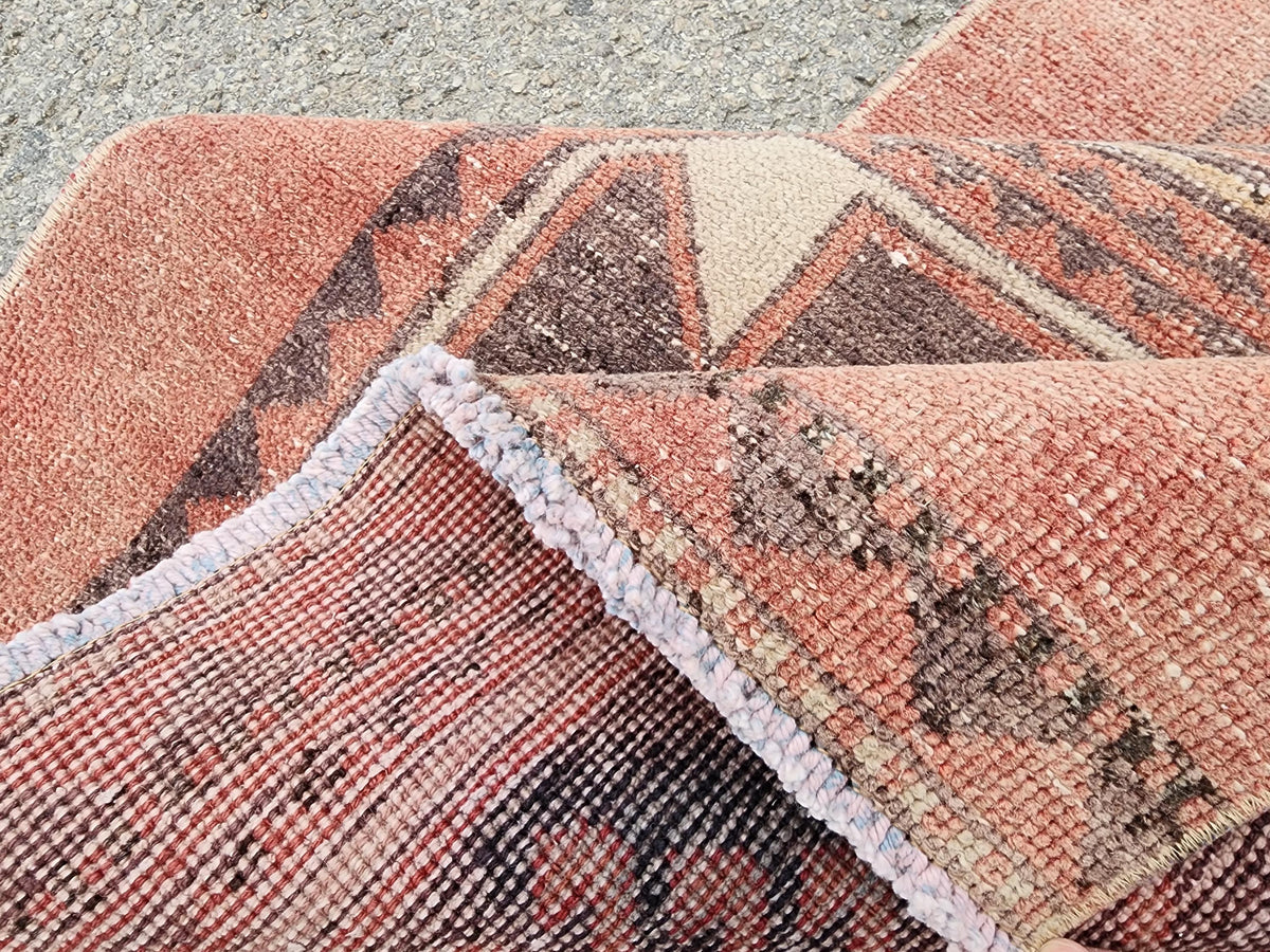 Turkish Runner Rug 2.6x9.8 ft, Oriental Hand Made Carpet, Hallway Rustic Runner
