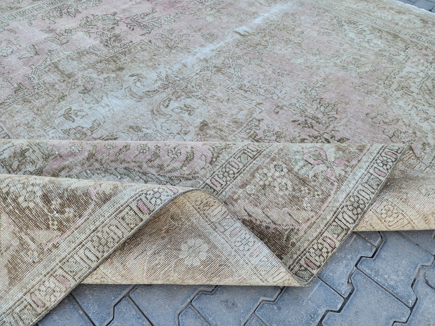 Brown Vintage Wool Rug 10x12 ft - sku1270