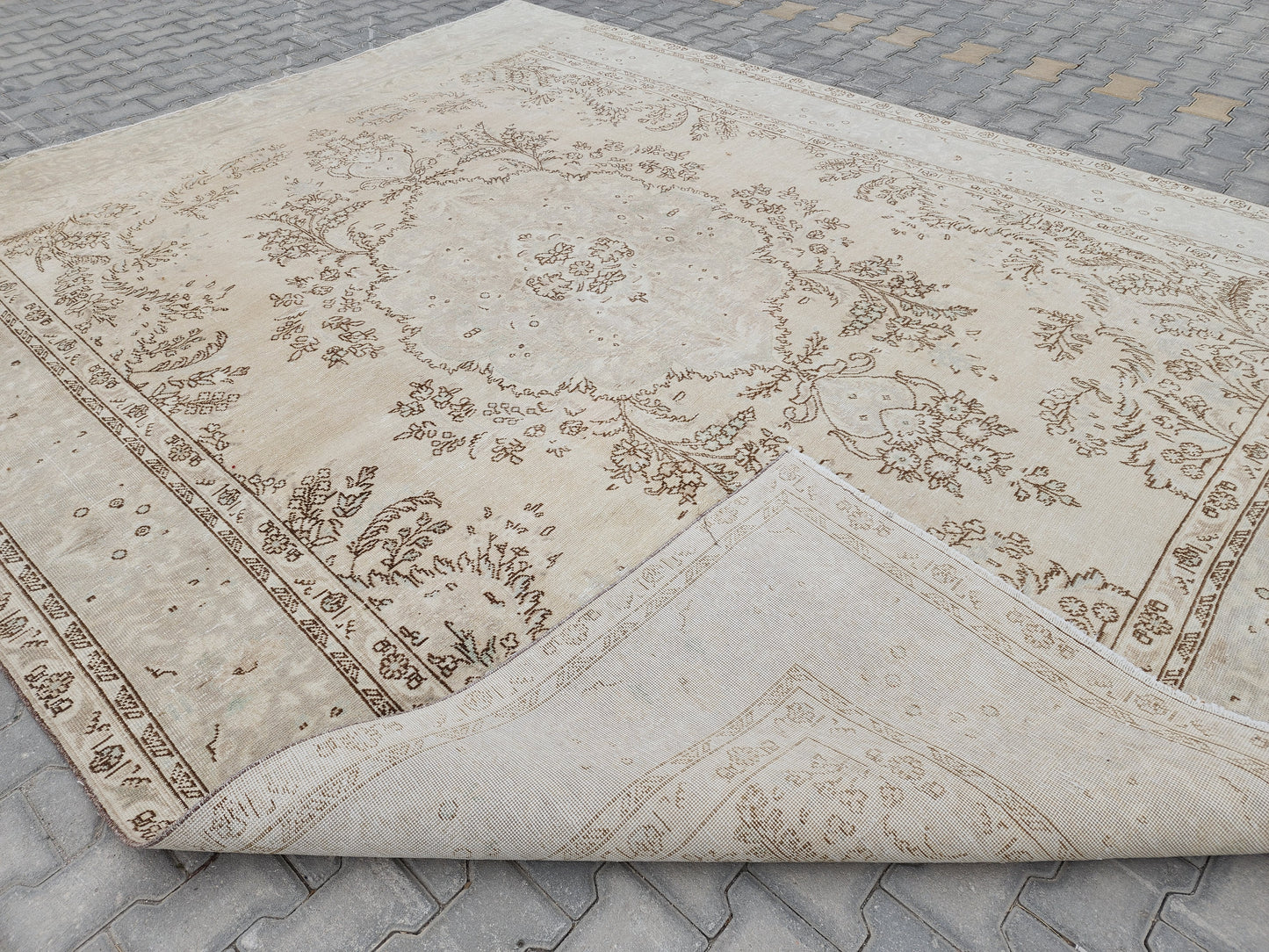 Vintage Neutral Area Rug 9x12 ft - skua207