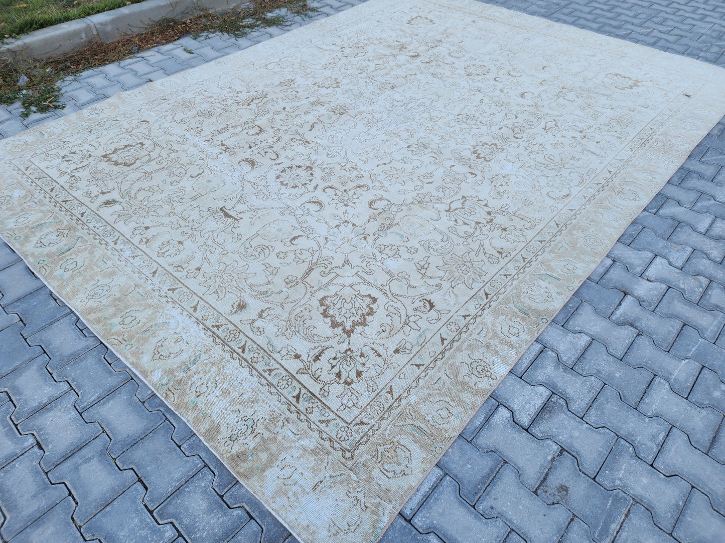 Vintage Wool Large Rug 9x12 ft - skua209