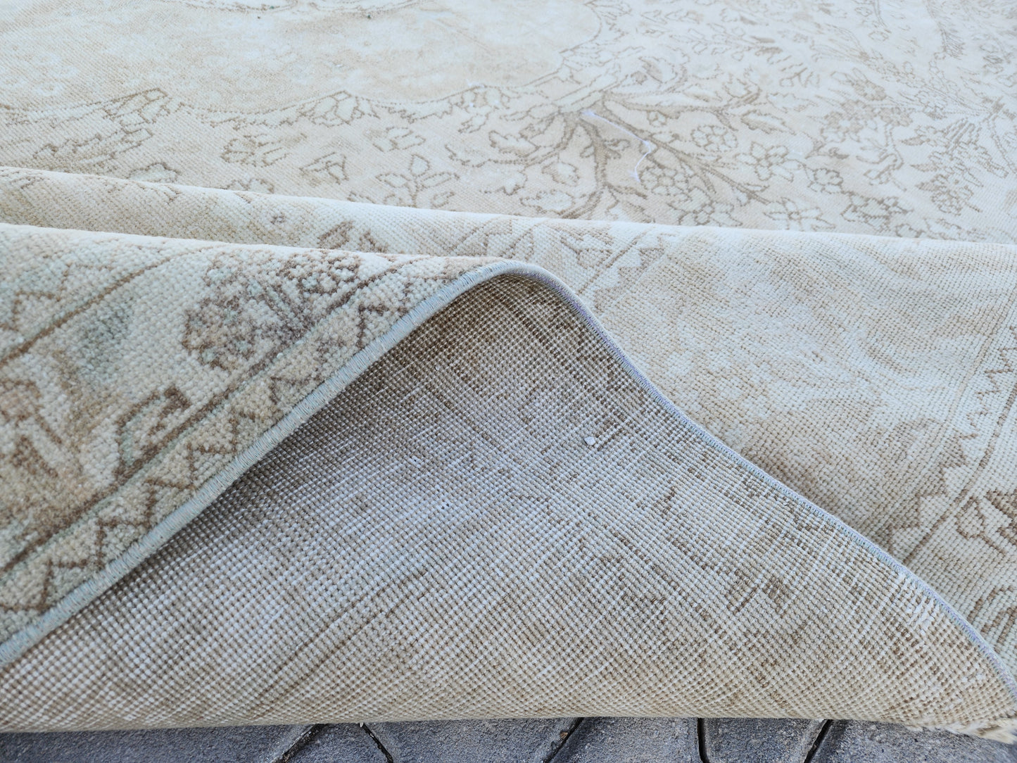 Vintage Neutral Large Rug 10x13 ft - skua216