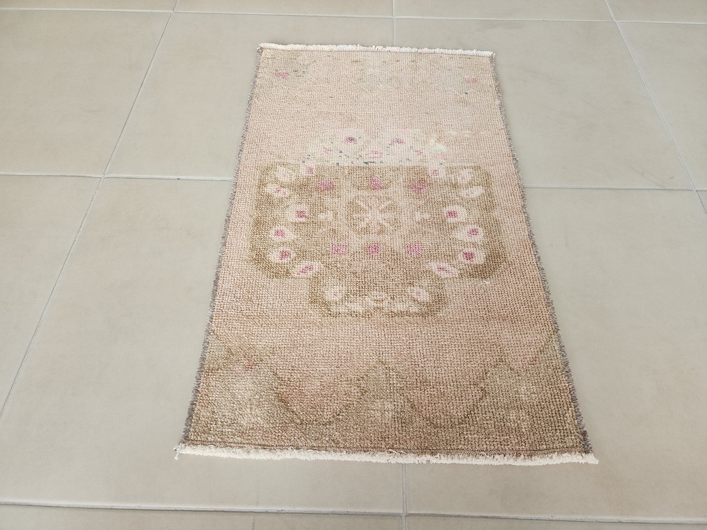 Turkish Mini Rug Hand Knotted Doormat 2x3 ft - skuy67