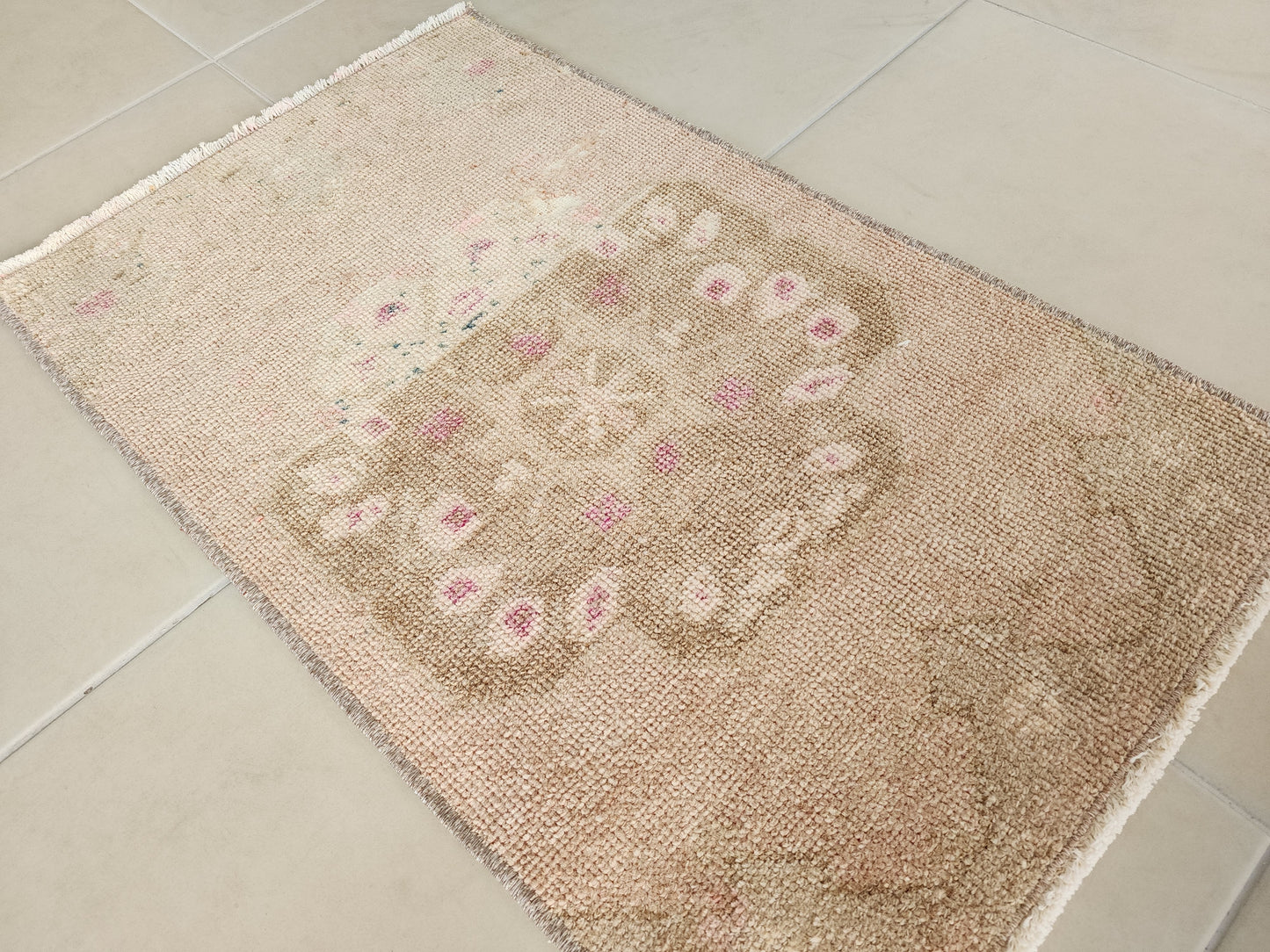 Turkish Mini Rug Hand Knotted Doormat 2x3 ft - skuy67