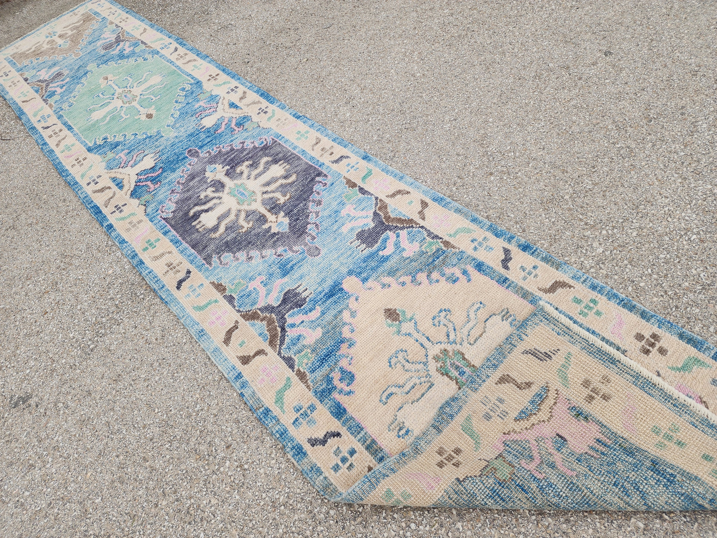 Oushak Runner Wool Rug 3x13.5 ft - sku1808