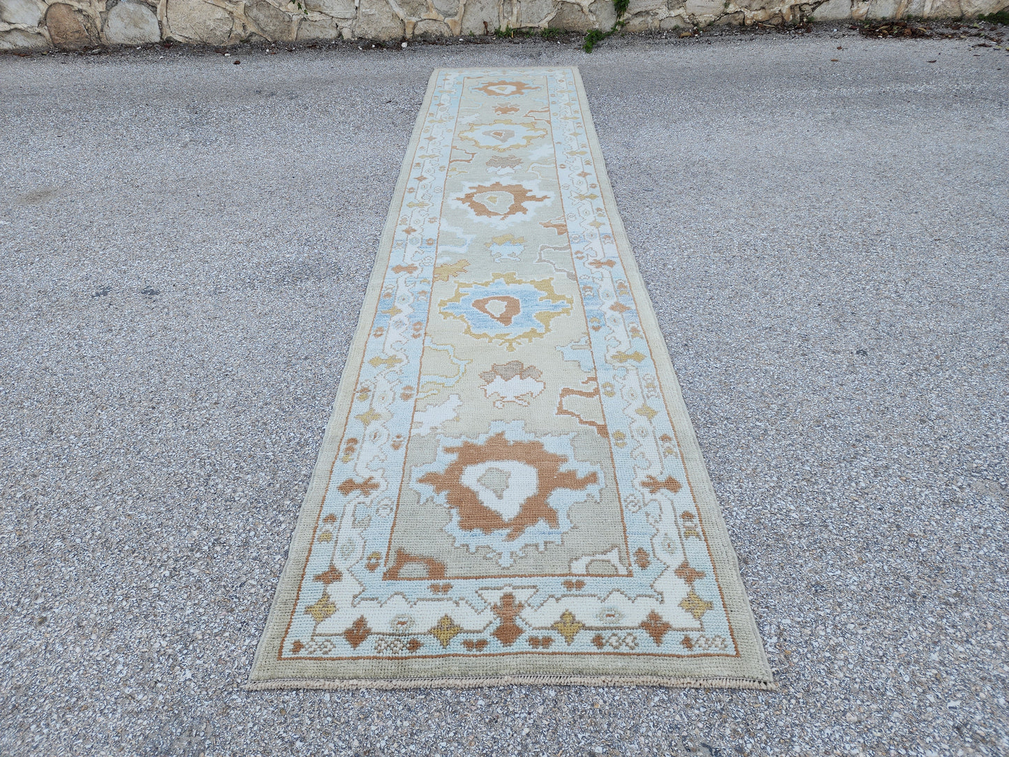 Oushak Hand Knotted Runner Rug 3x13 ft - sku1658