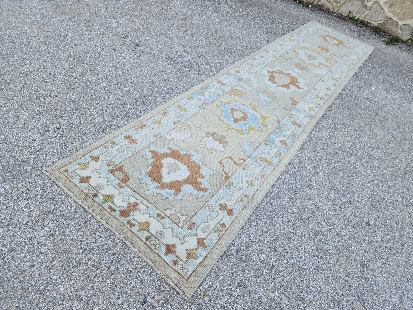 Oushak Hand Knotted Runner Rug 3x13 ft - sku1658