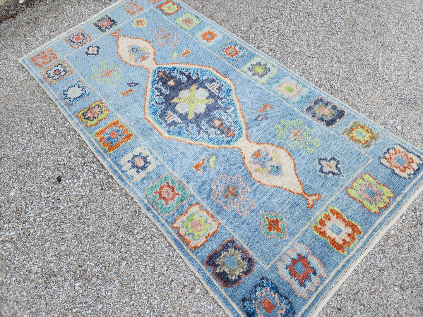 Oushak Hand Knotted Rug 3x6 ft - sku1646
