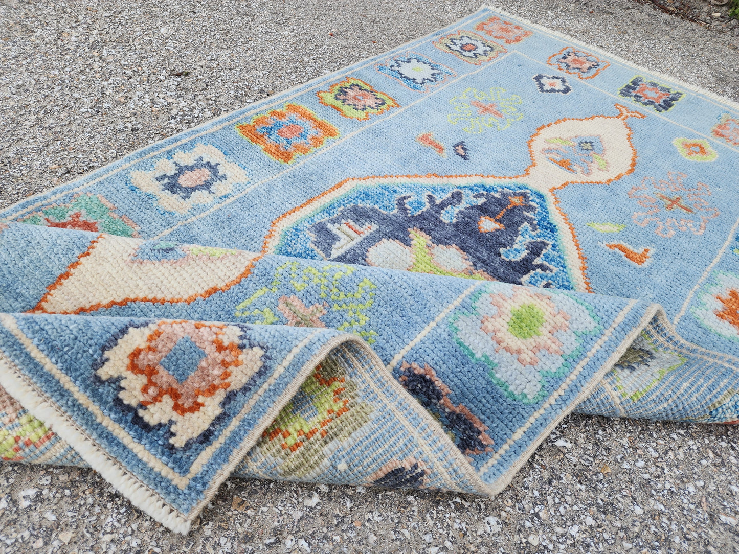 Oushak Hand Knotted Rug 3x6 ft - sku1646