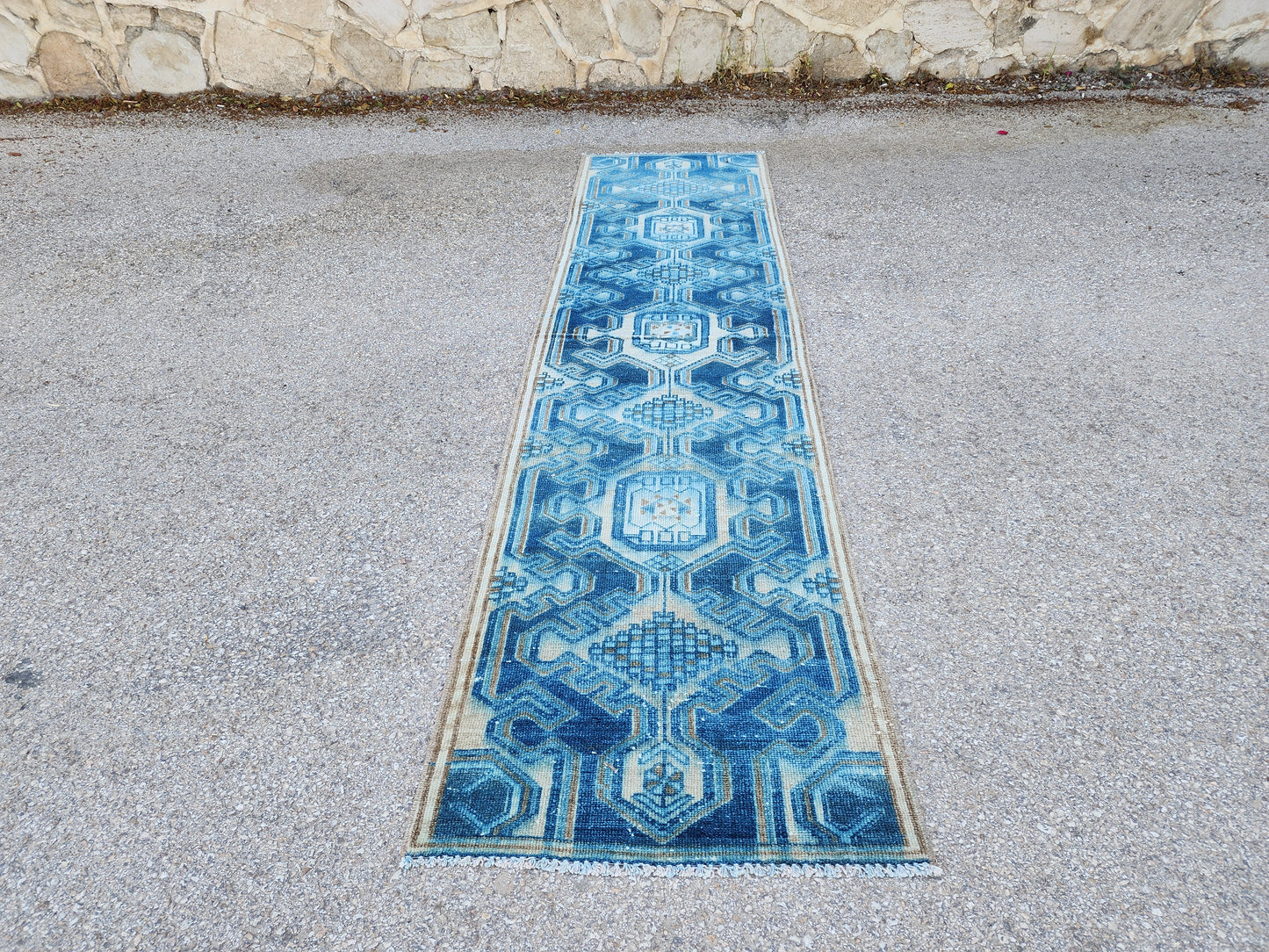 Oriental Blue Vintage Runner Rug 2x9 - sku1946