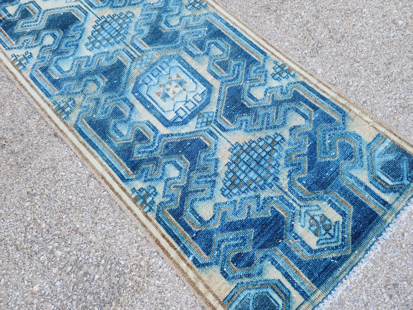 Oriental Blue Vintage Runner Rug 2x9 - sku1946