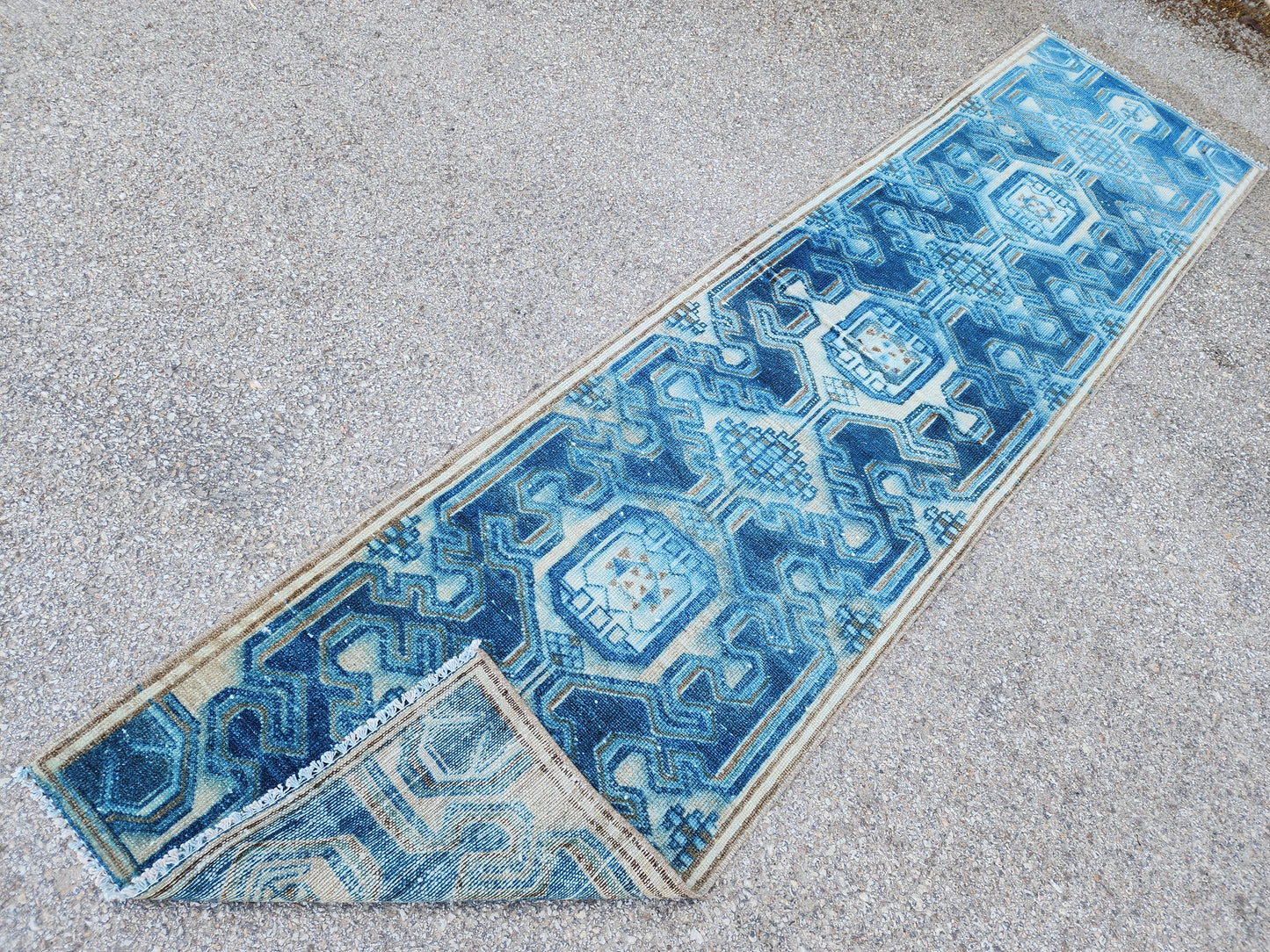 Oriental Blue Vintage Runner Rug 2x9 - sku1946