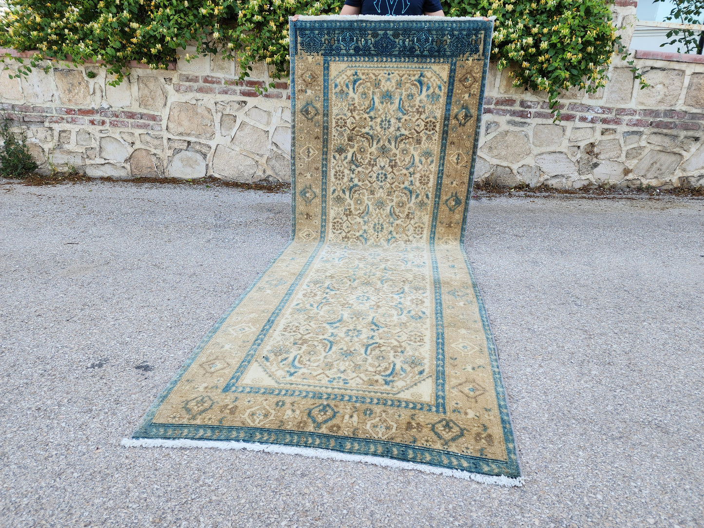 Neutral Hand Woven Runner Rug 3x9 - sku1955