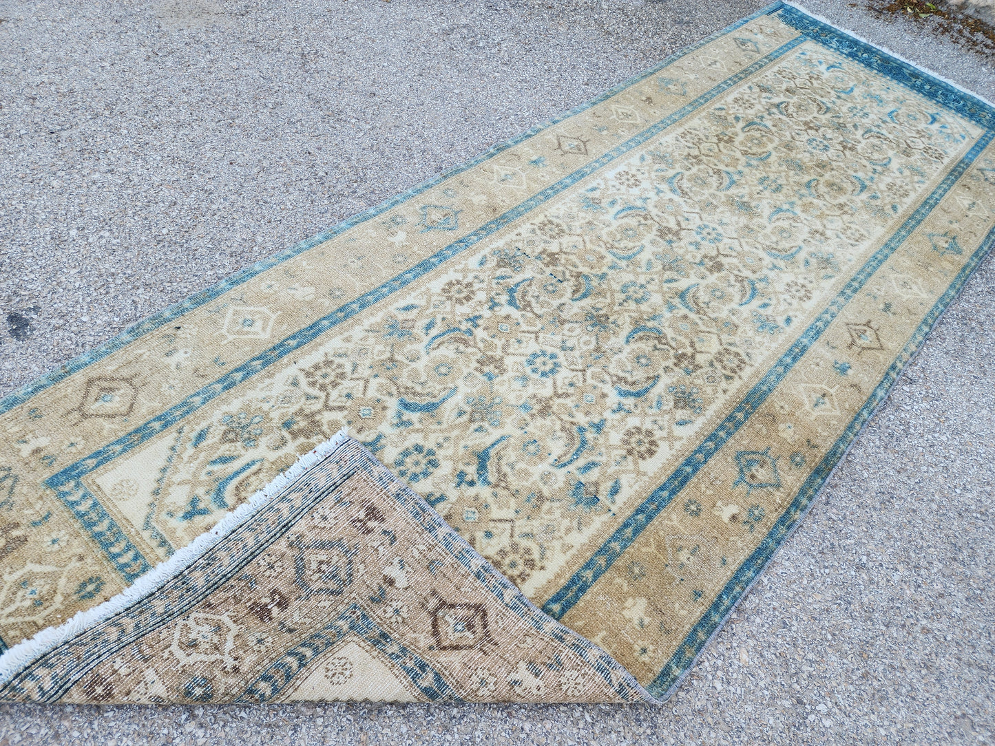 Neutral Hand Woven Runner Rug 3x9 - sku1955