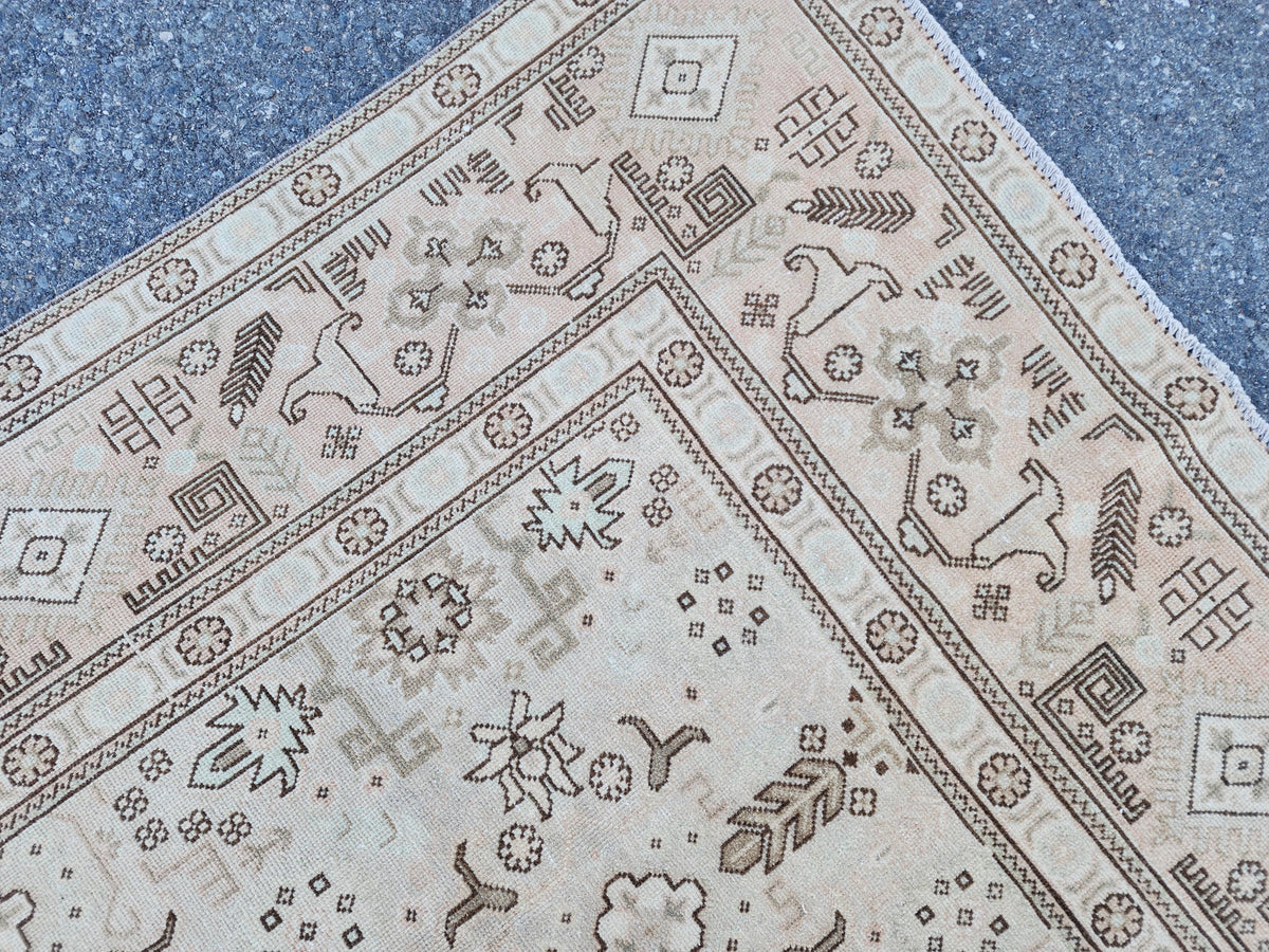 9x12 Neutral Area Rug, Soft Green Wool, Bohemian Living Room Decor