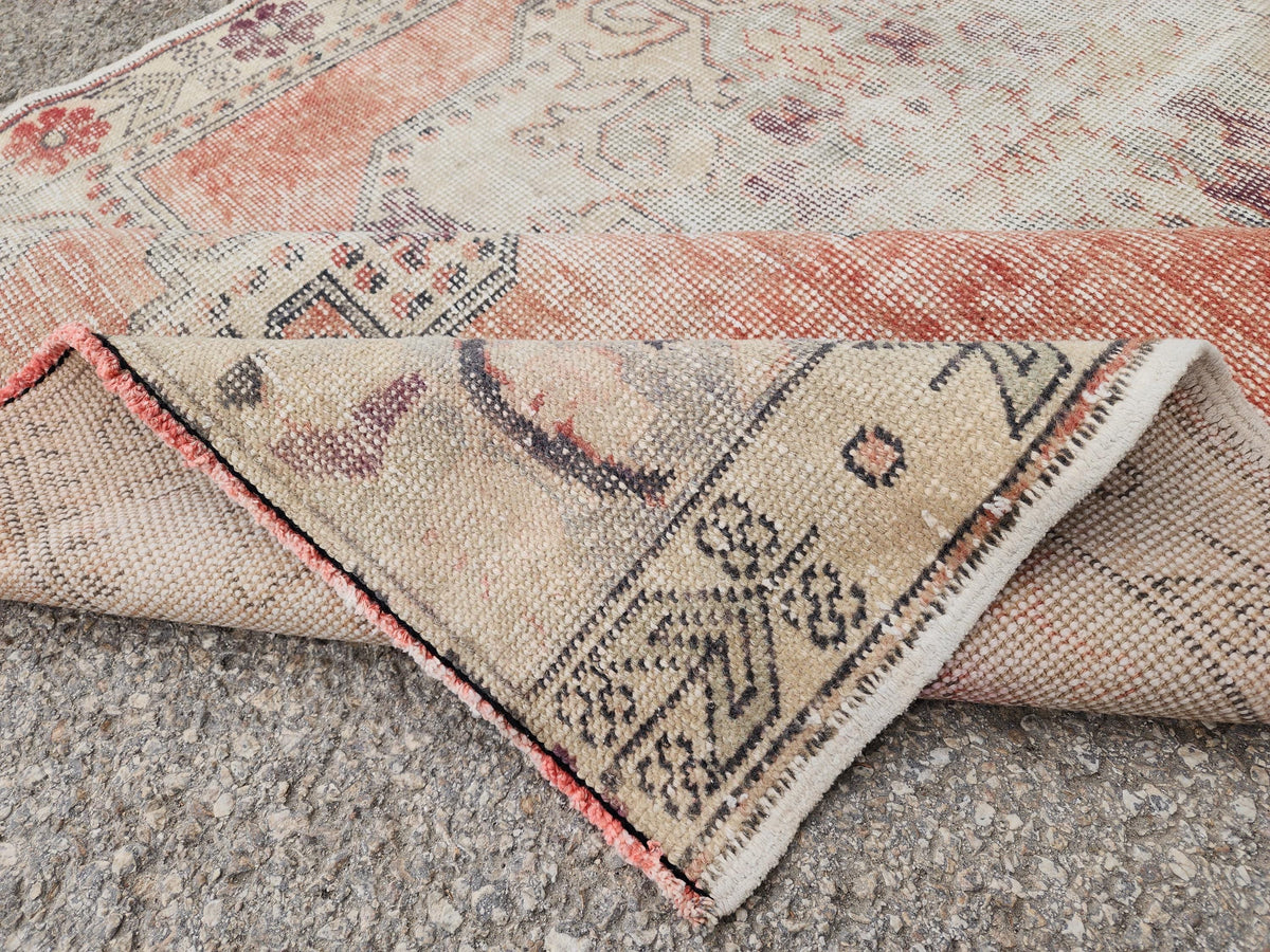 Hand Made Rug 4x7, Rustic Bohemian Carpet, Turkish Hand Knotted Decor