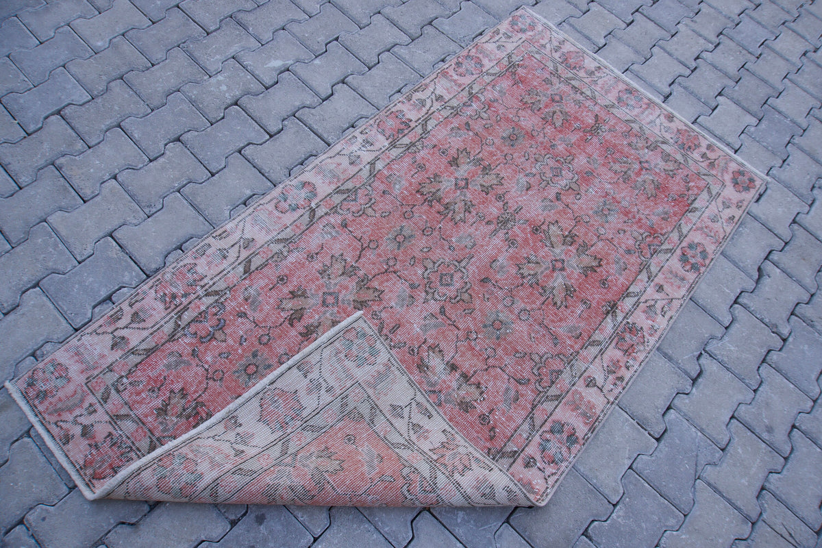 Boho Wool Rug 3x6: Home Decor, Oriental Rustic Carpet, Red Wool