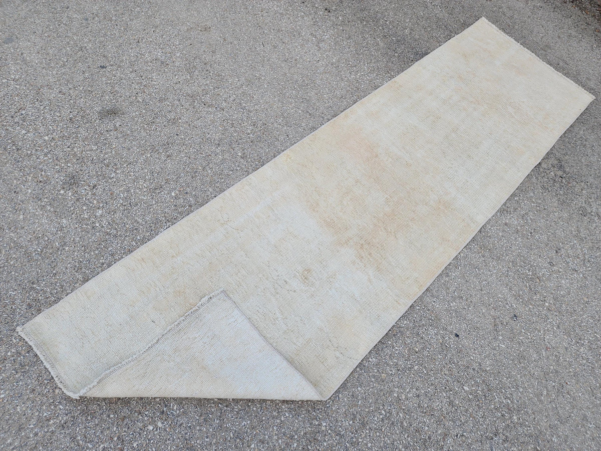 2x9 Neutral Wool Runner Rug, Handcrafted Hallway & Entryway Accent