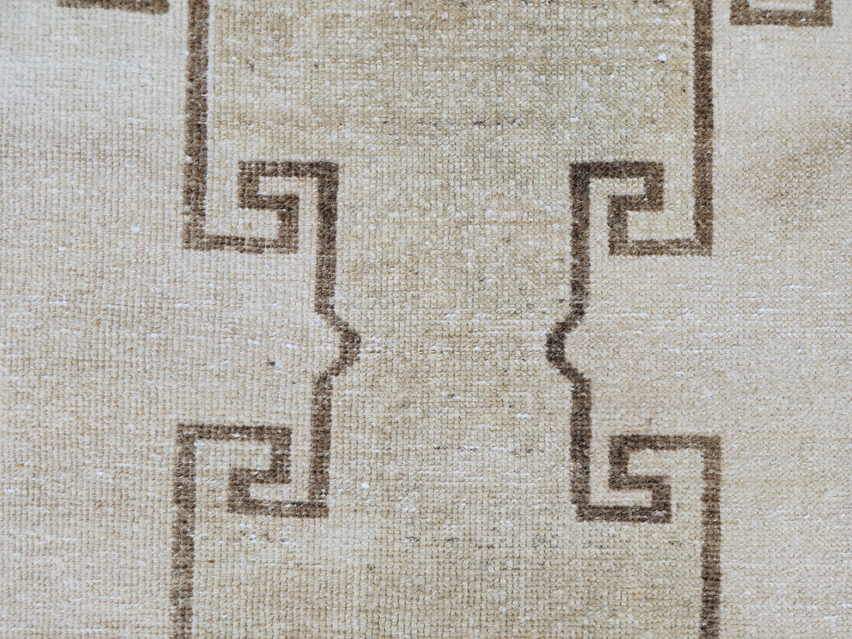 Turkish Neutral Vintage Runner Rug 2.7x12 ft, Carpet For Kitchen Rustic Boho