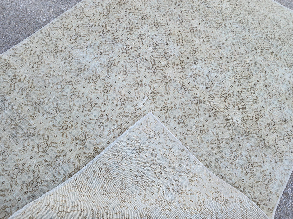 6x8 Neutral Rug, Hand Knotted Rustic Home Decor, Eco Friendly