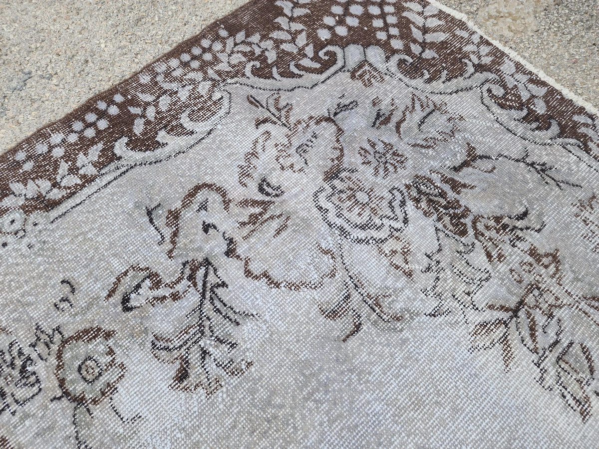 Gray Hand Made Rug 6x9, Oushak Turkish Area Carpet, Living Room Decor