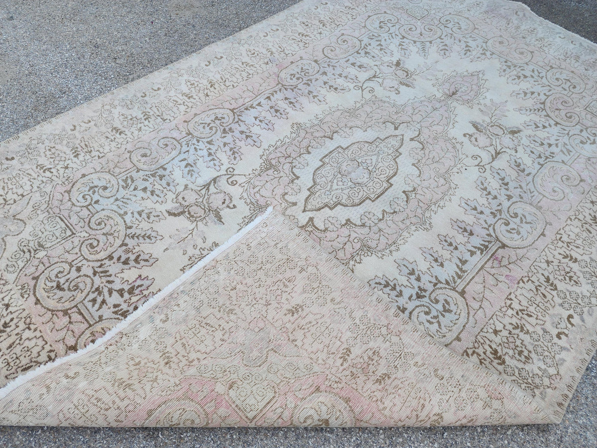 6x9 Persian Neutral Rug, Bohemian Home Decor, Eco Friendly