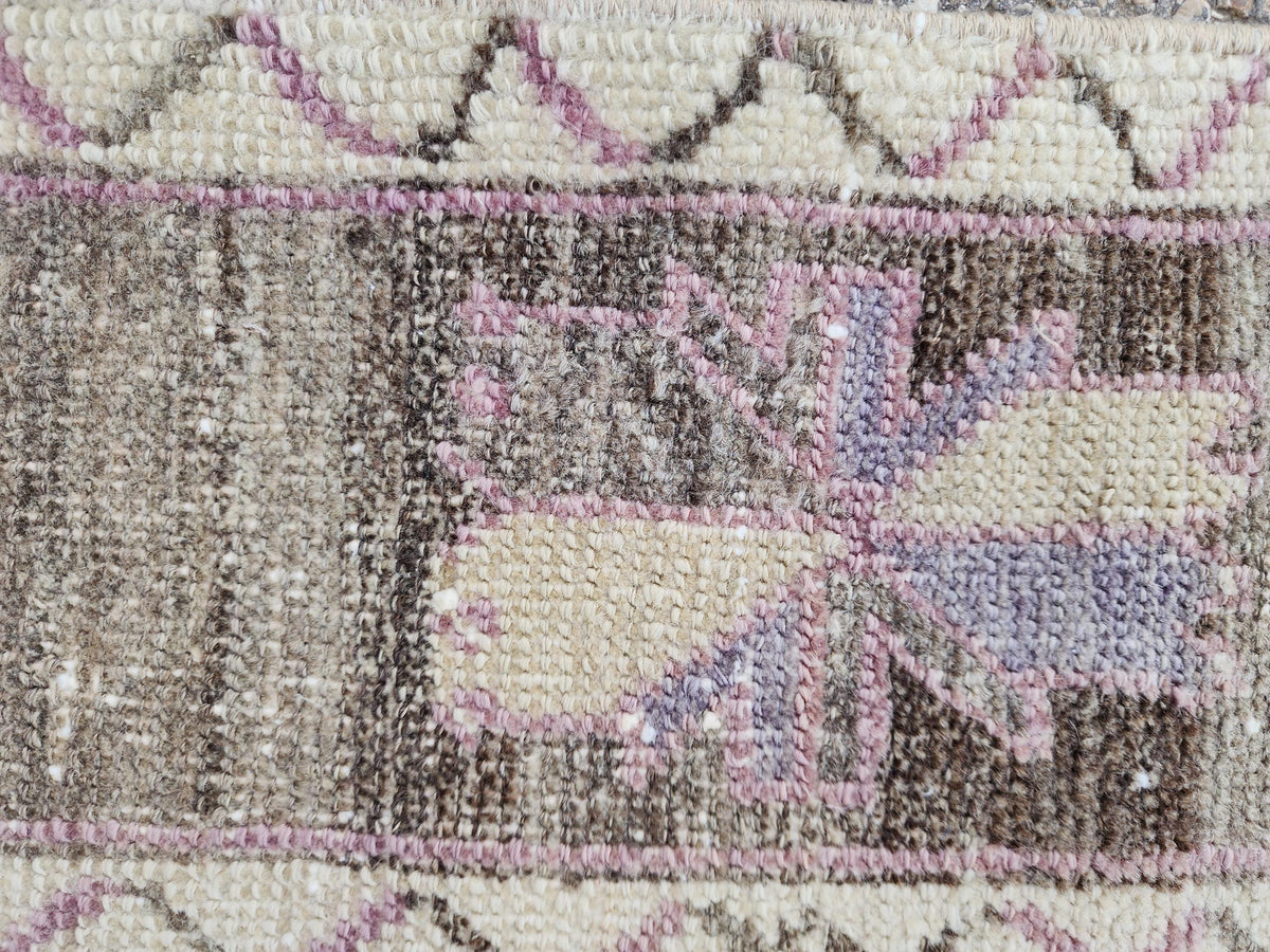 3x10 Neutral Wool Rug, Turkish Malatya Hand Knotted Runner, Kitchen Brown Carpet