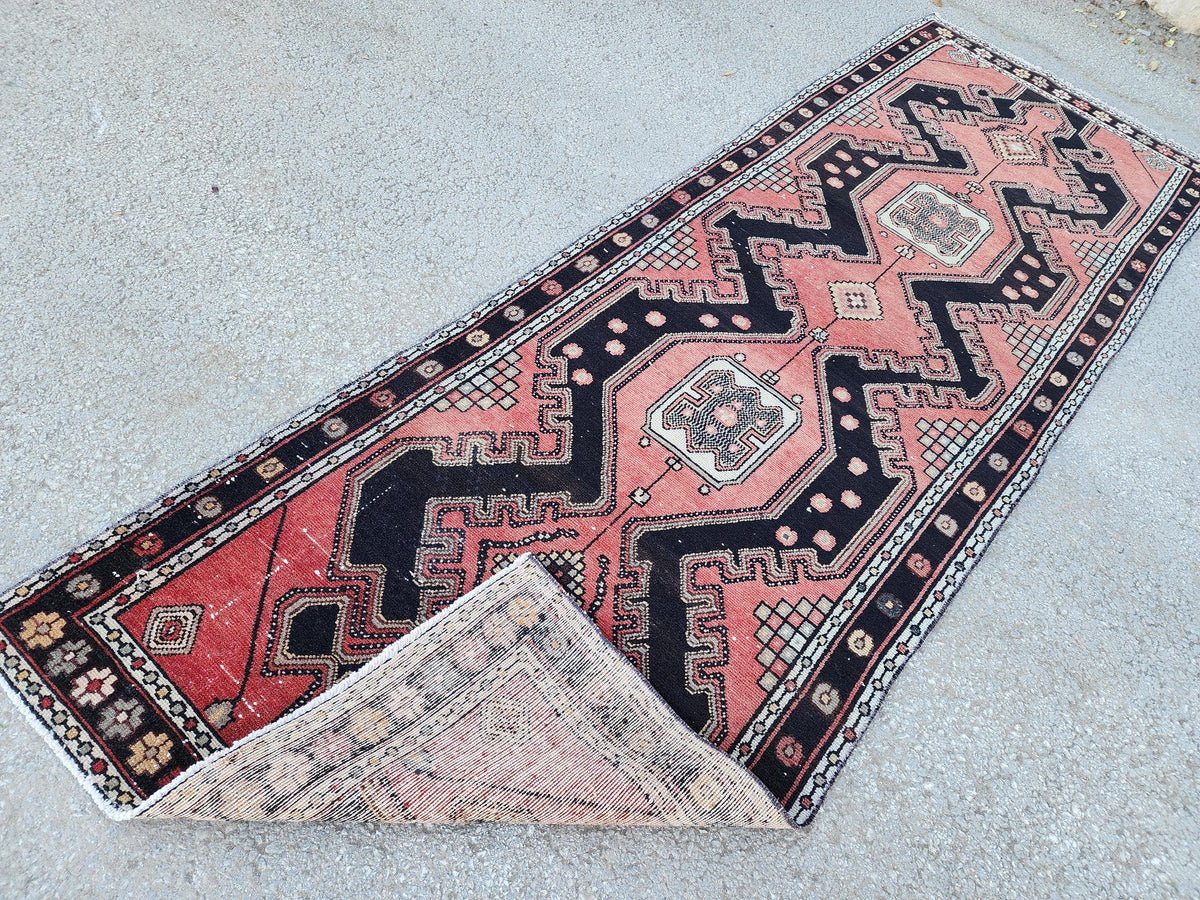 3x9 Hallway Runner Rug: Hand Knotted, Rustic Decor