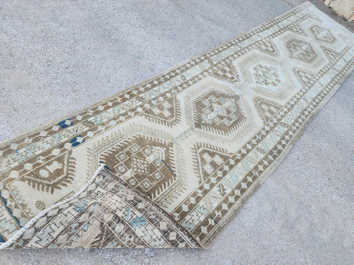 Long Wool Runner Rug 3x14: Handcrafted, Oriental Persian Design