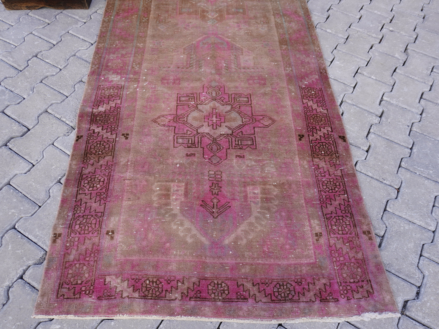 Vintage Runner Rug Pink 3x11 ft - sku 1595