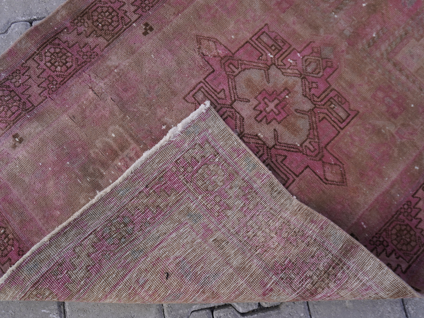 Vintage Runner Rug Pink 3x11 ft - sku 1595