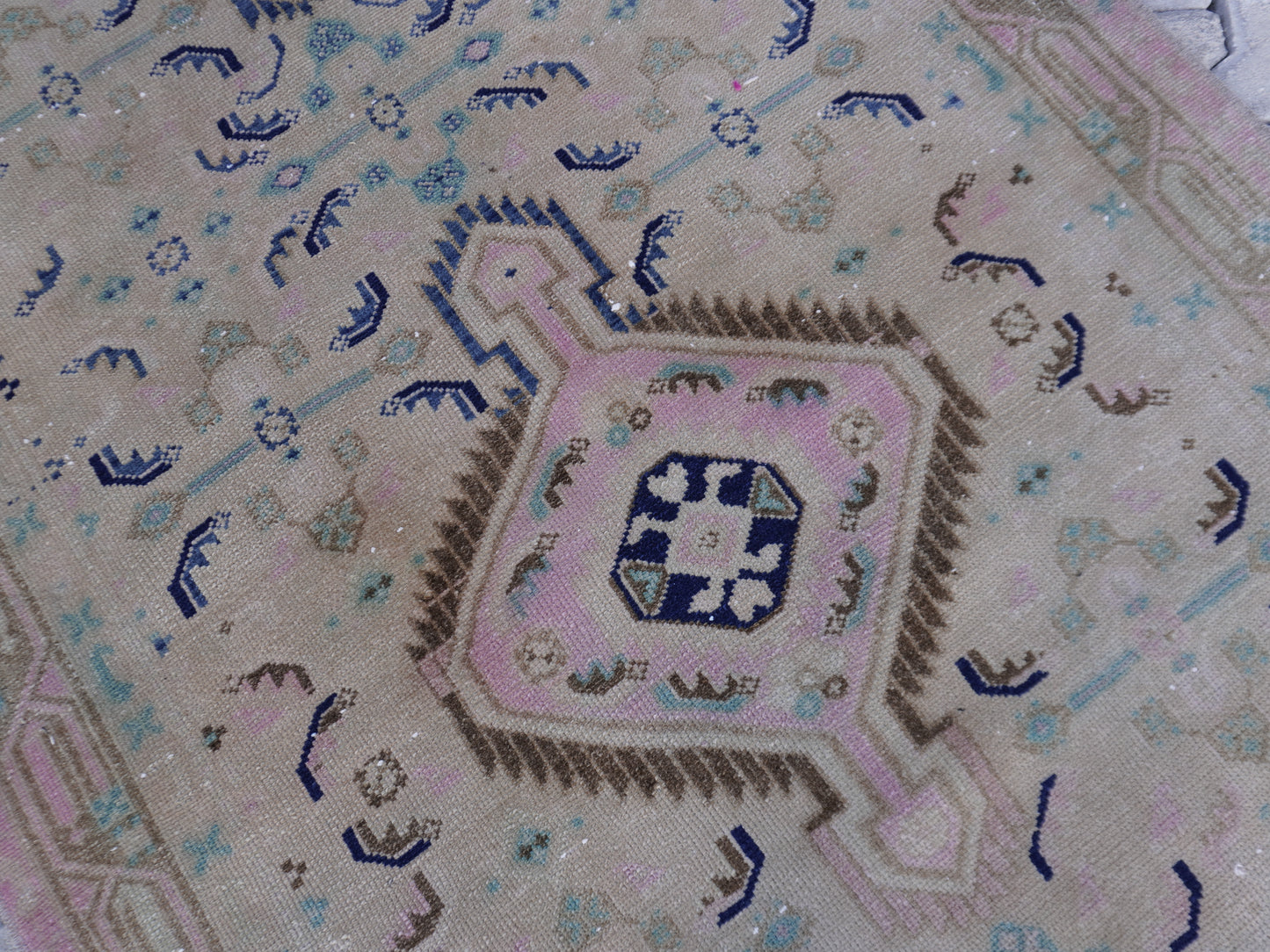 Wool Runner Rug Vintage 3x10 ft - sku1583