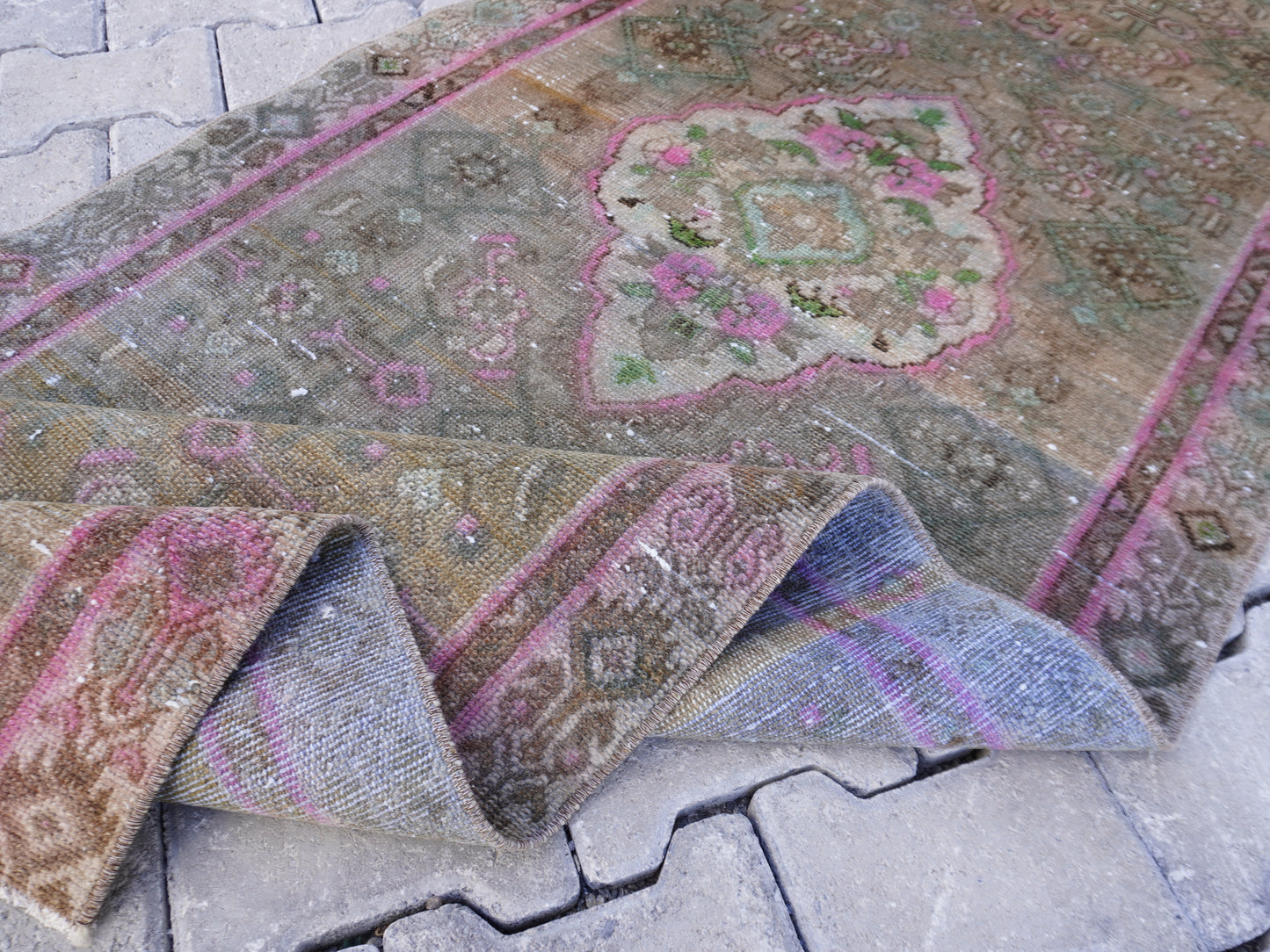 Vintage Neutral Runner Rug 3x12 ft - sku1598