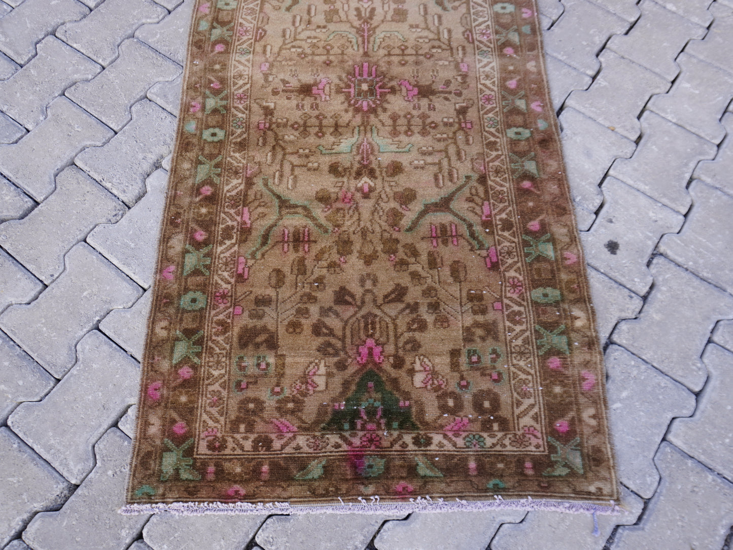 Wool Runner Rug Neutral 2x10 ft - Sku1592