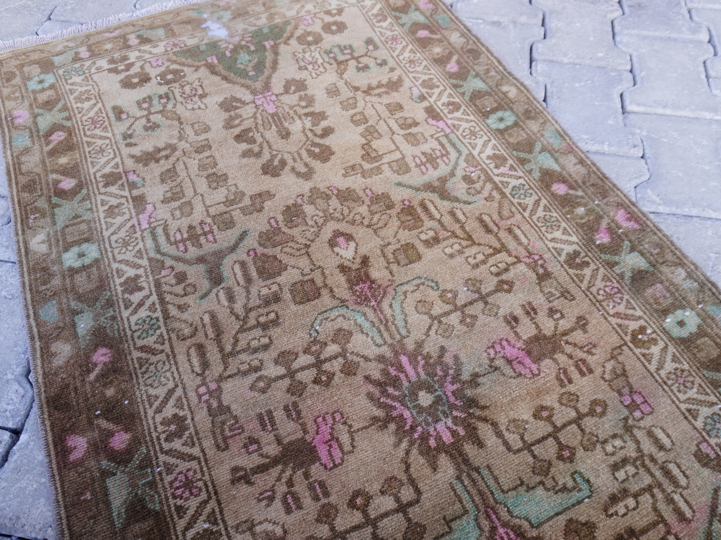 Wool Runner Rug Neutral 2x10 ft - Sku1592