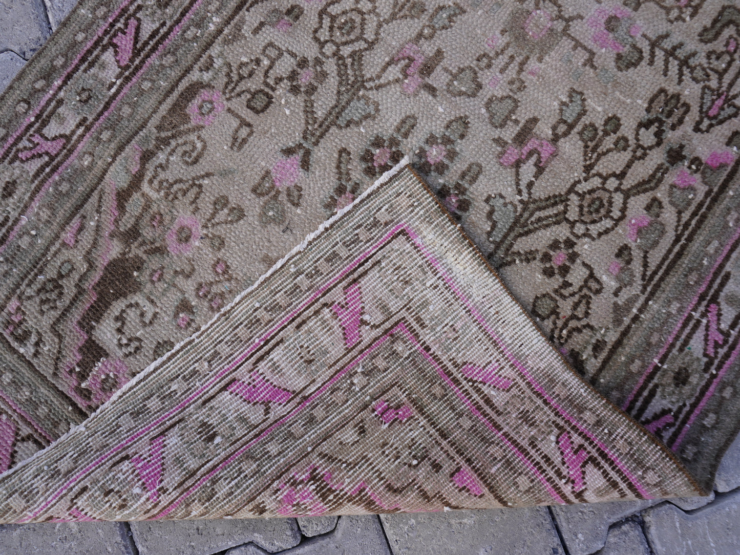 Vintage Wool Runner Rug 3x10 ft - sku 1374