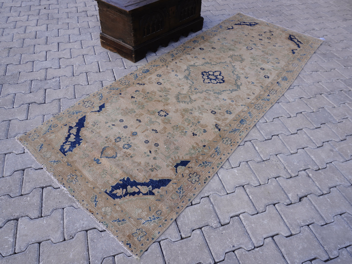 Wool Neutral Runner Rug 3x9 ft - sku 1571