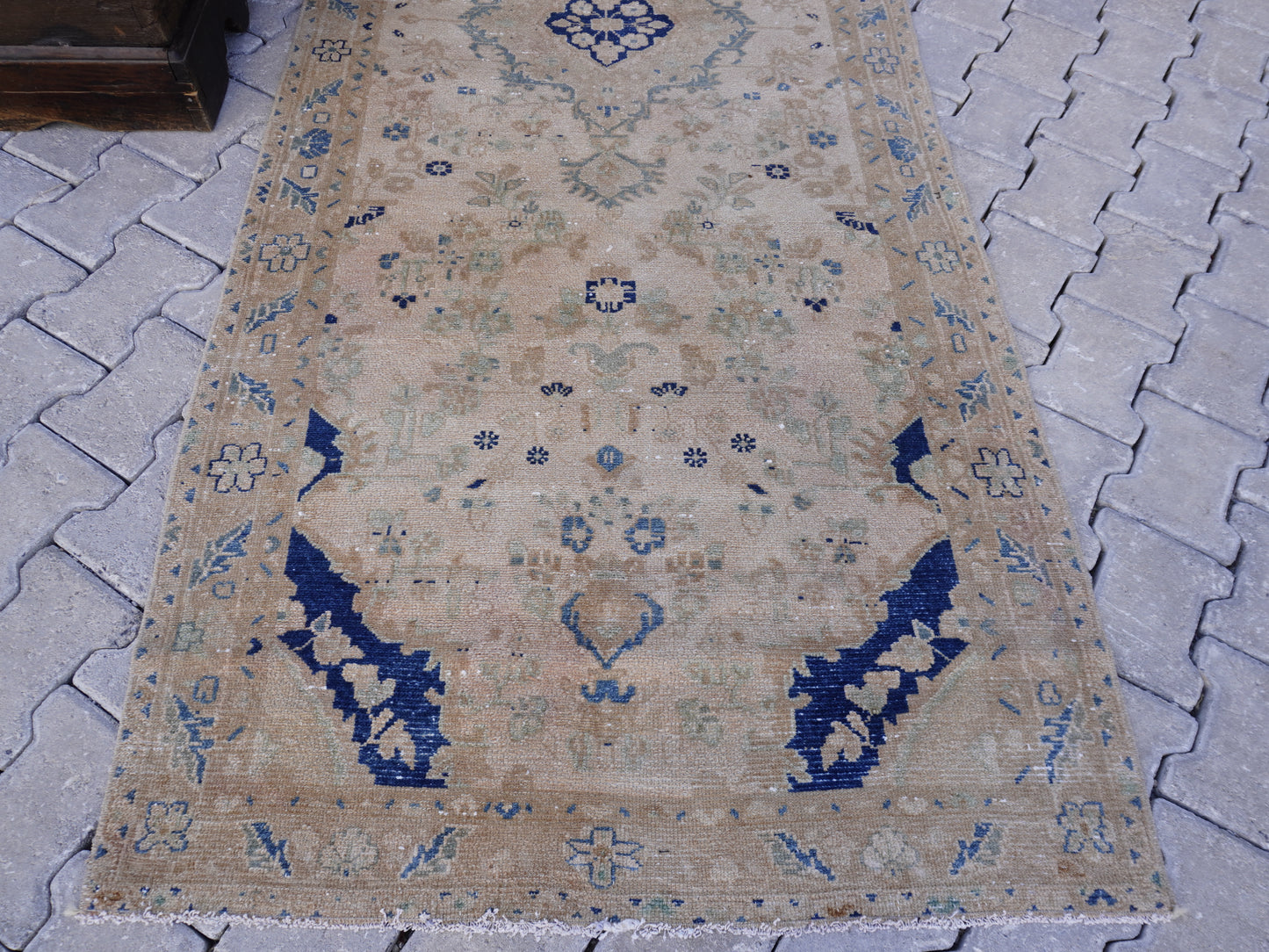 Wool Neutral Runner Rug 3x9 ft - sku 1571