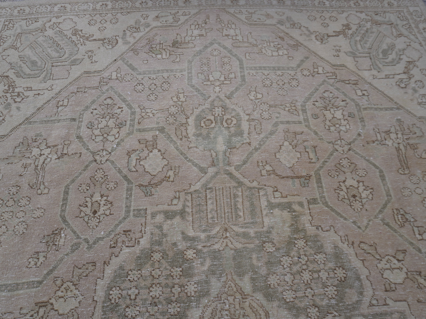 Oversize Wool Vintage Rug 7x11 ft, sku1604