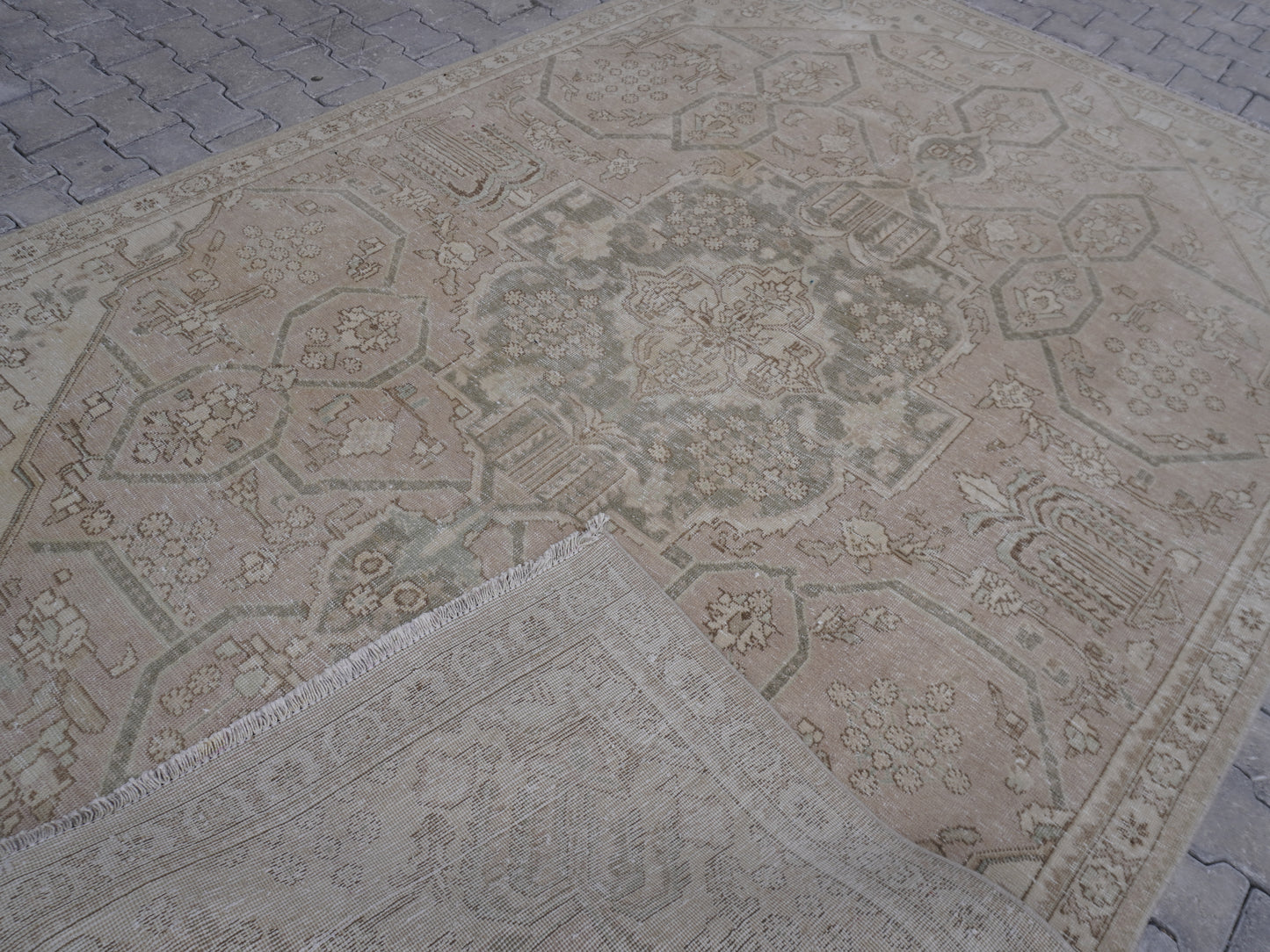 Oversize Wool Vintage Rug 7x11 ft, sku1604