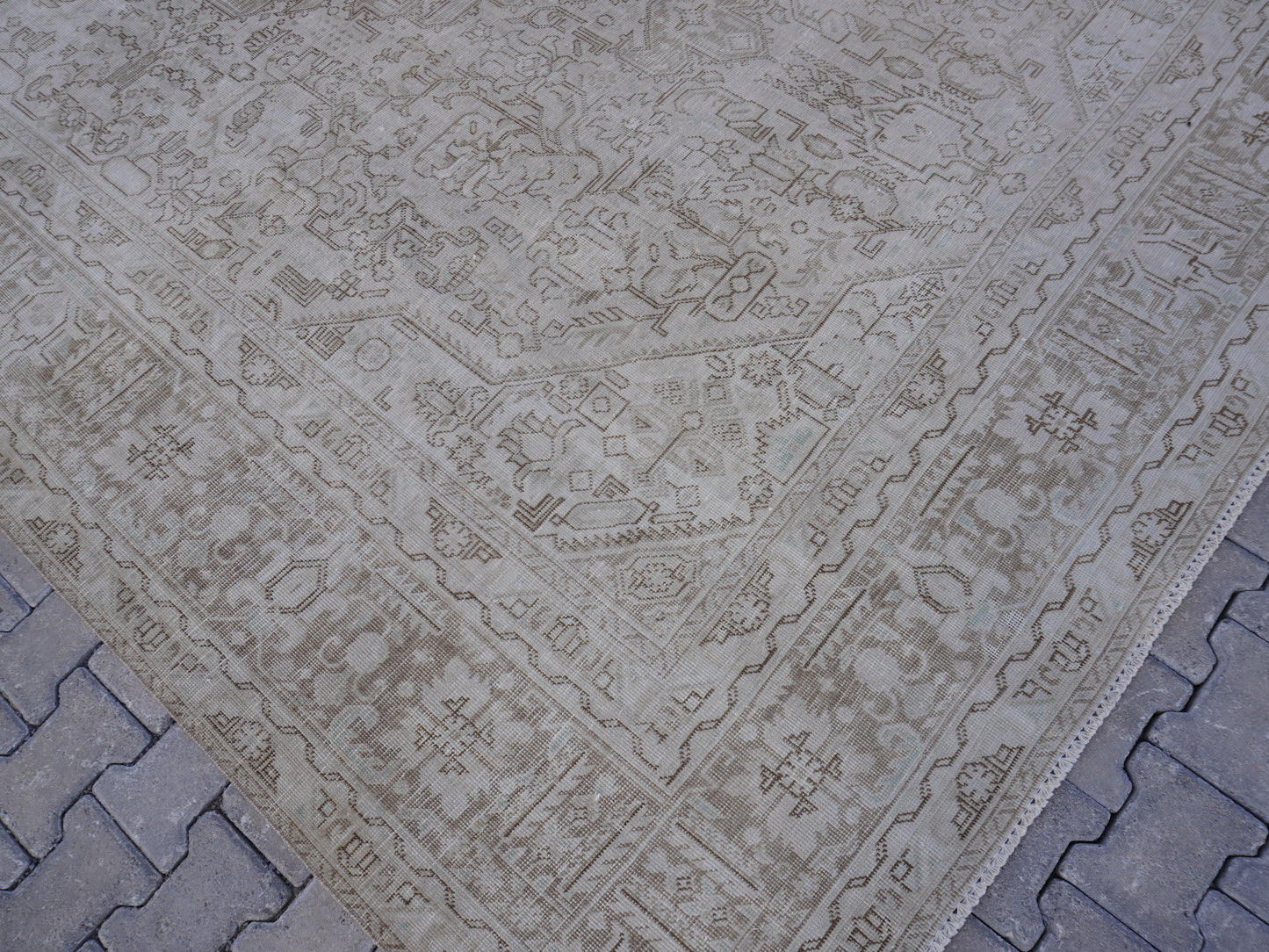 Neutral Area Vintage Rug 9x12 ft - sku2020