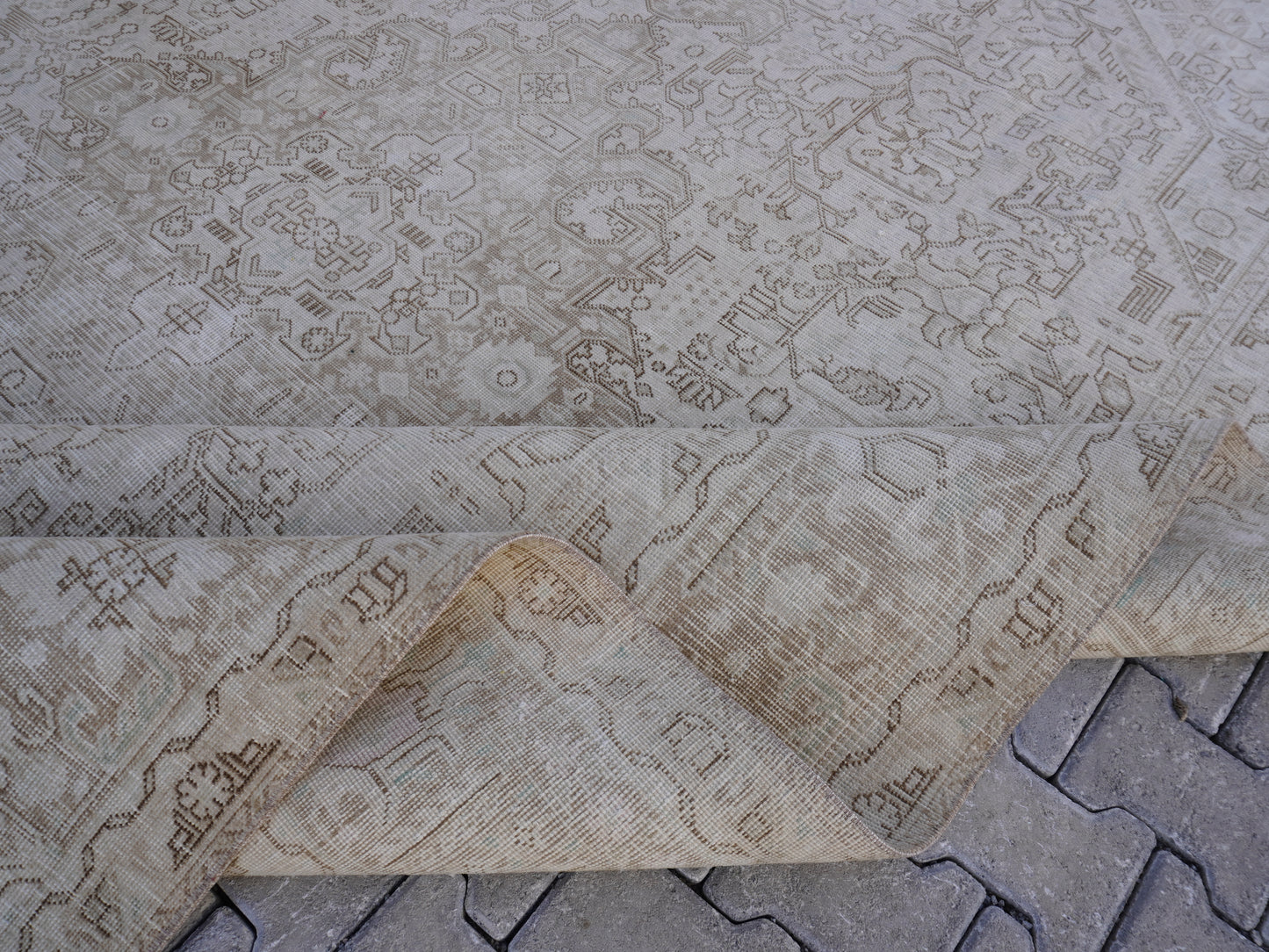 Neutral Area Vintage Rug 9x12 ft - sku2020