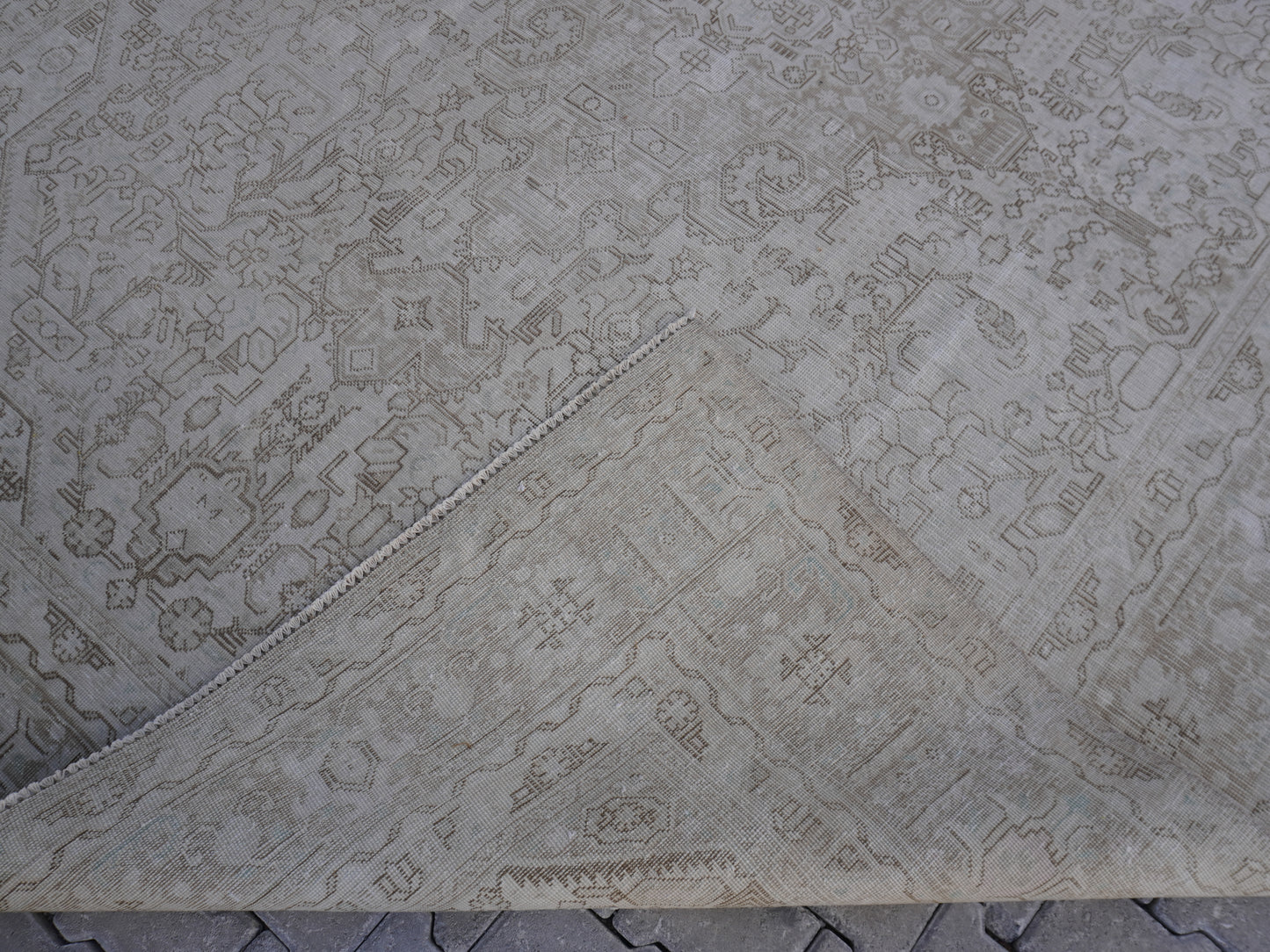 Neutral Area Vintage Rug 9x12 ft - sku2020