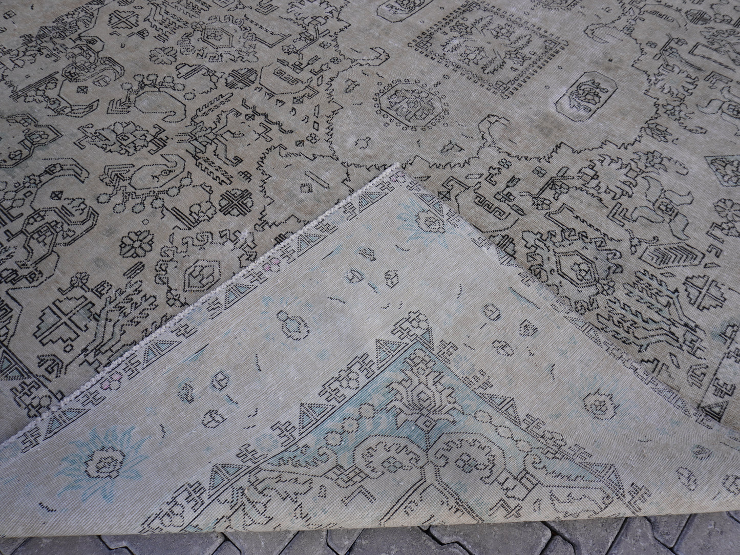 Vintage Area Wool Rug 10x13 ft - sku2013