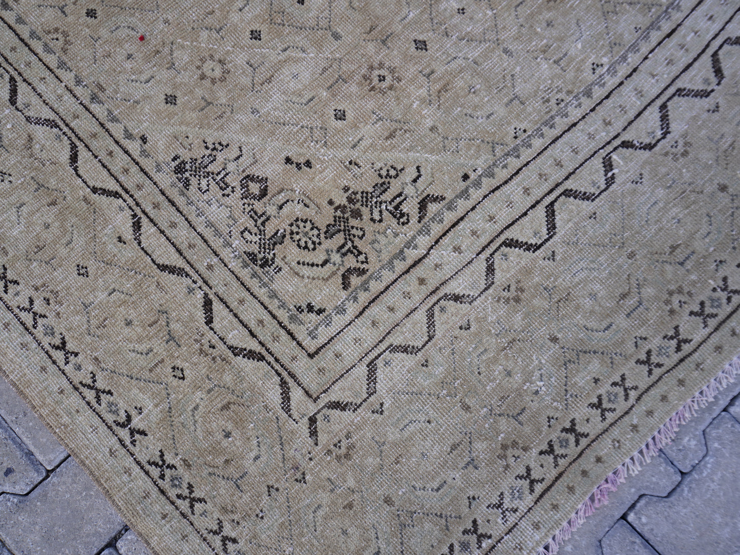 Vintage Area Wool Neutral Rug 10x13 ft - sku2045