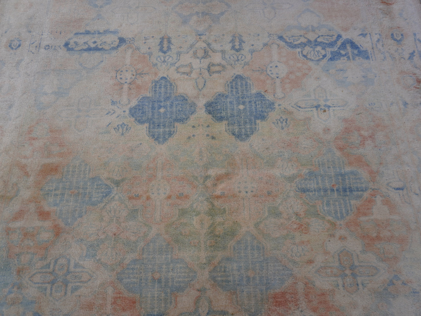 Vintage Neutral Wool Rug 8x9 ft - Sku1716