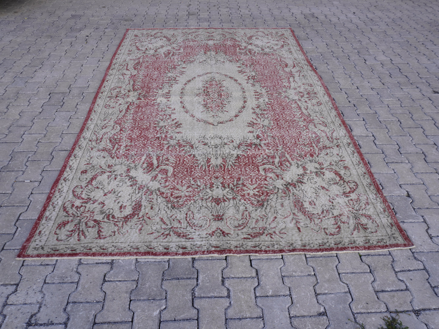 Wool Turkish Vintage Rug 7x10 fy - skuf43