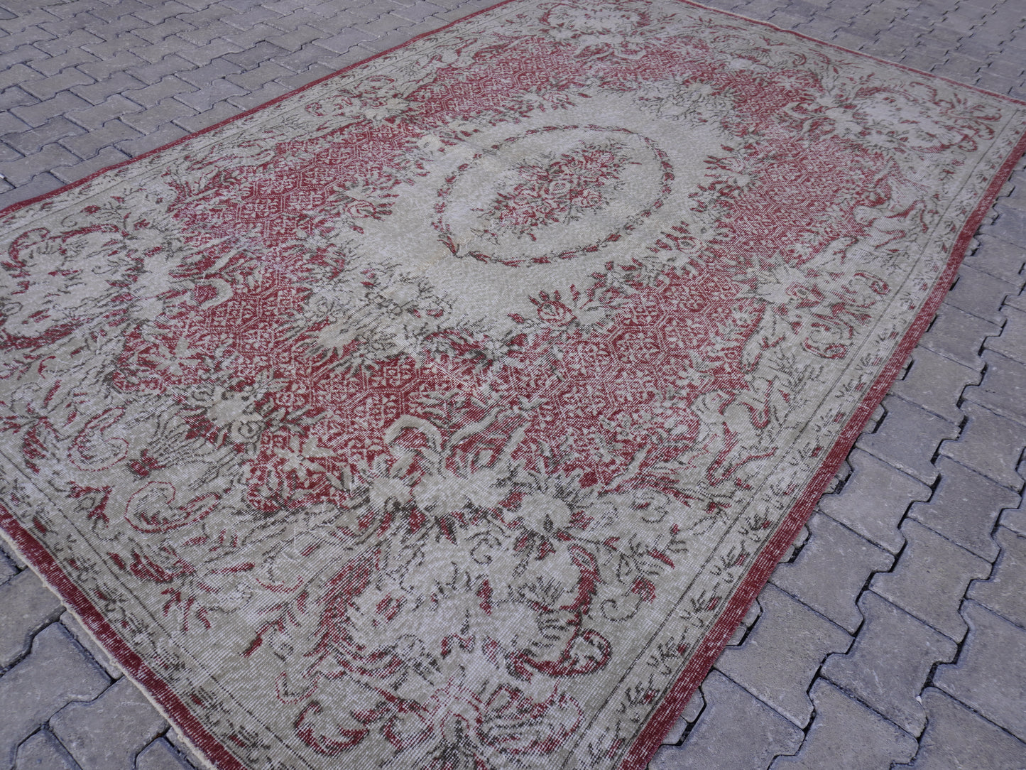 Wool Turkish Vintage Rug 7x10 fy - skuf43