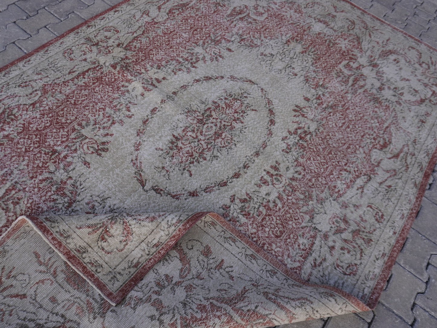 Wool Turkish Vintage Rug 7x10 fy - skuf43