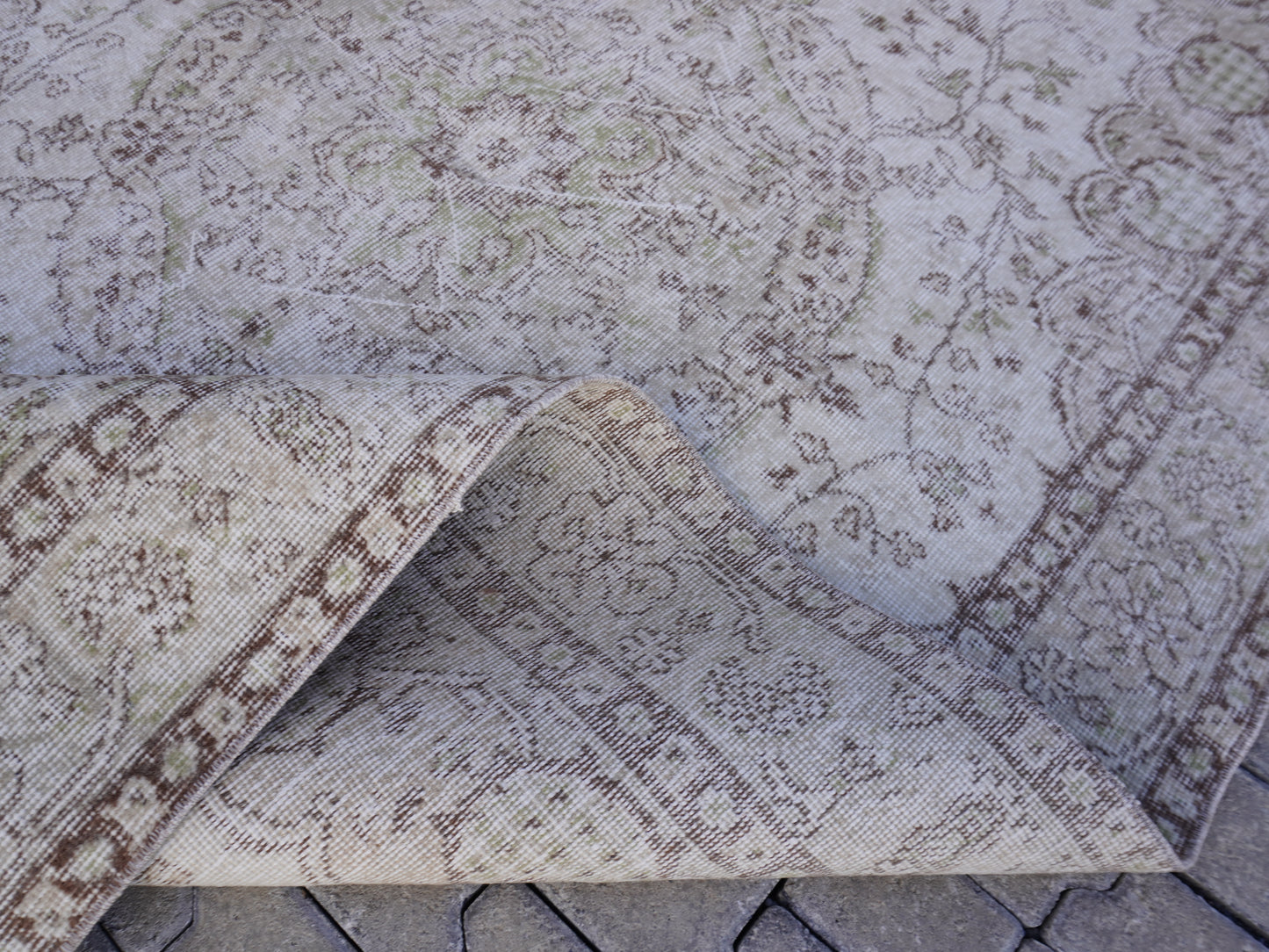 Wool Neutral Turkish Rug 6x9 ft - skuf200